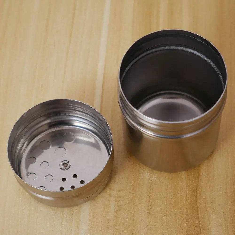 Kitchen Gadgets - Herb, Spice, Sugar, Salt, Pepper, Coffee Shaker Condiment Container Storage Bottles - Stainless Steel