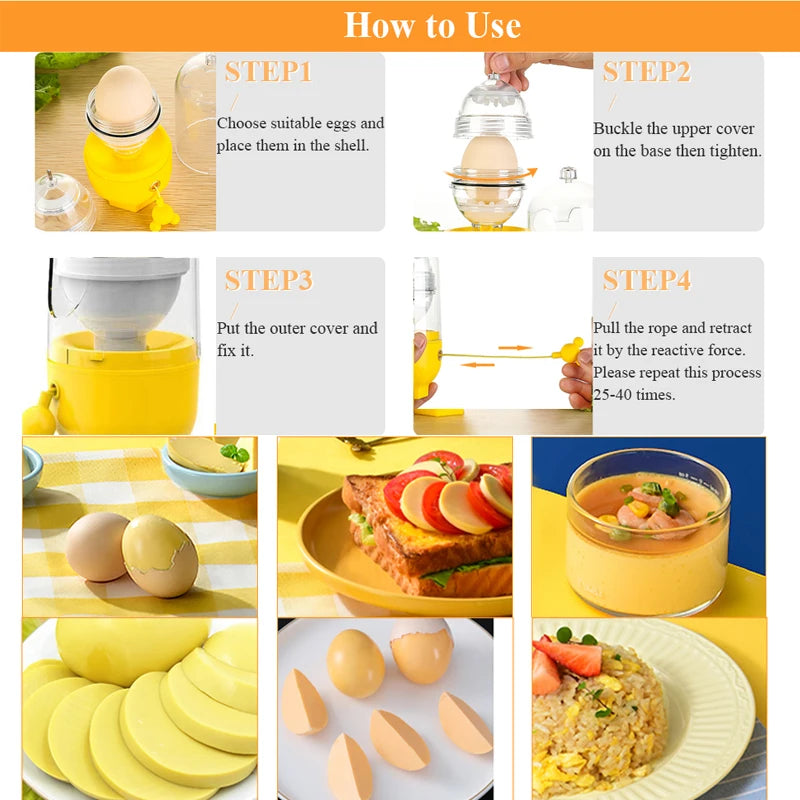 Kitchen Accessories Egg Yolk Shaker Gadget Manual Puller Mixing Golden Whisk Eggs Spin Mixer Stiring Maker Cooking Baking Tools